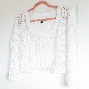 White Crop Sweater